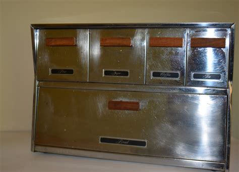 ebay vintage metal bread box|stainless steel bread box 1950.